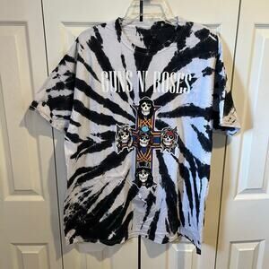 Guns N' Roses Appetite for Destruction Graphic Tie Dye Tee Gray White 2XL
